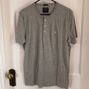 Abercrombie & Fitch Light Gray Henley Tee Vintage!